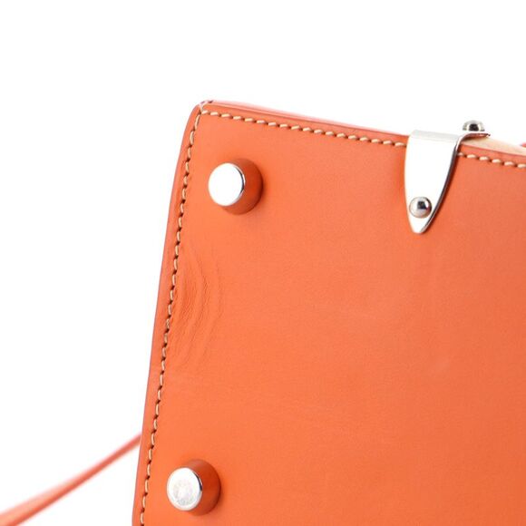 Goyard Structured Saigon Top Handle Bag Coated Canvas with Leather Mini Orange - Picture 6 of 10